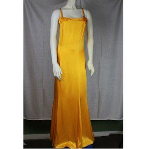 Gold 90's vintage yellow prom dress
